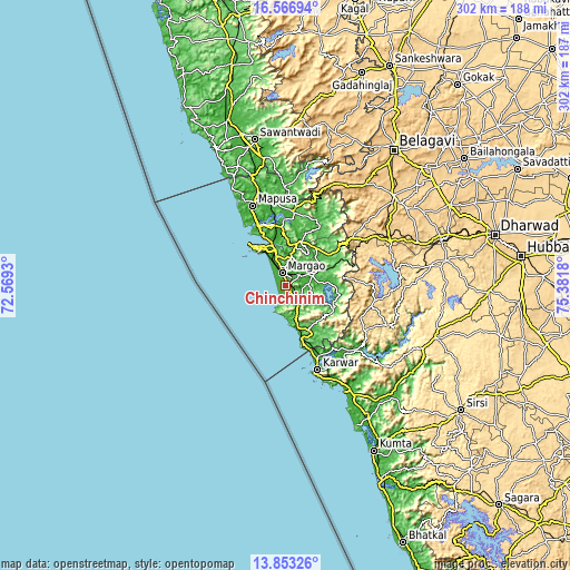 Topographic map of Chinchinim