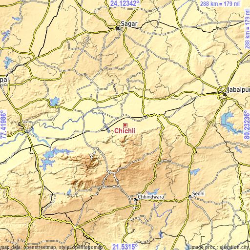 Topographic map of Chichli