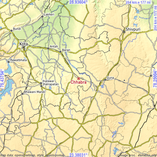 Topographic map of Chhabra