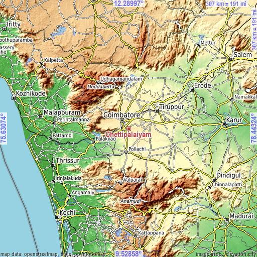 Topographic map of Chettipālaiyam