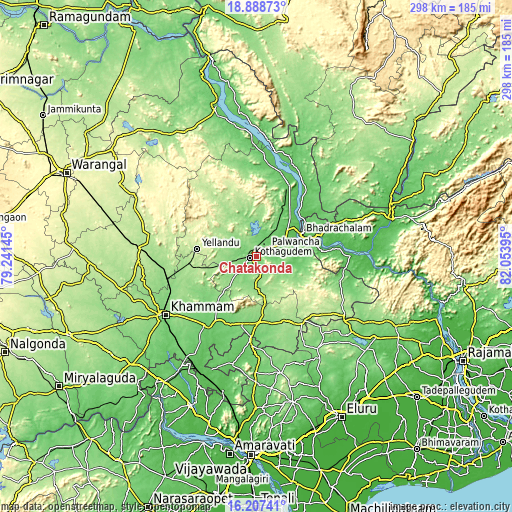 Topographic map of Chātakonda