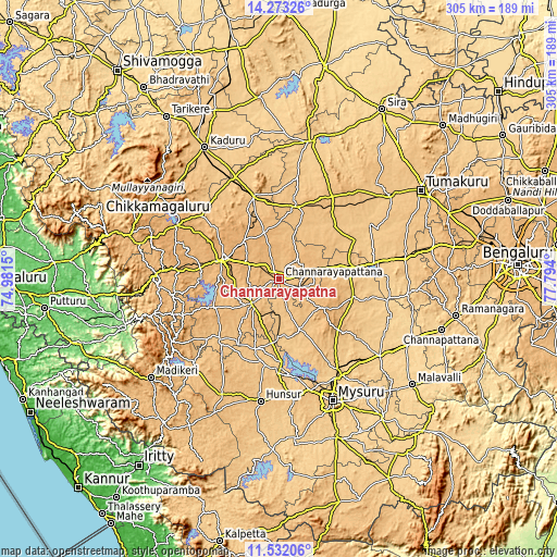 Topographic map of Channarāyapatna