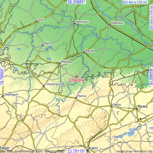 Topographic map of Chandla