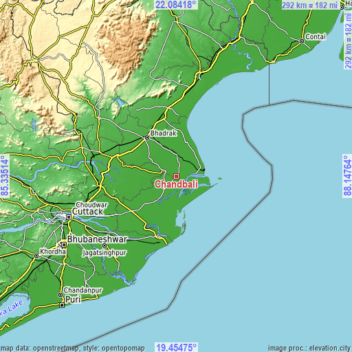 Topographic map of Chāndbāli