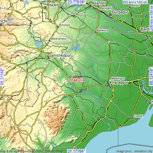 Topographic map of Chākuliā