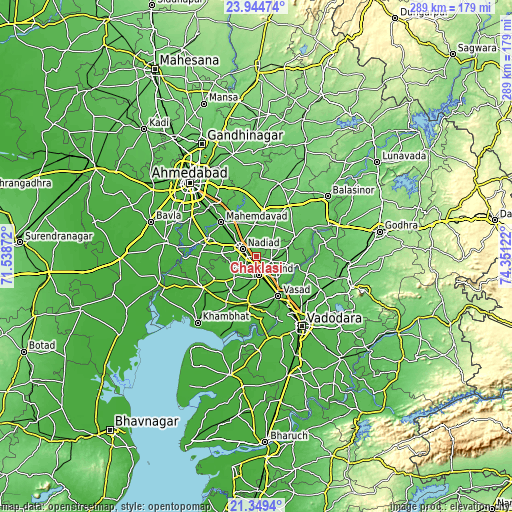 Topographic map of Chaklāsi