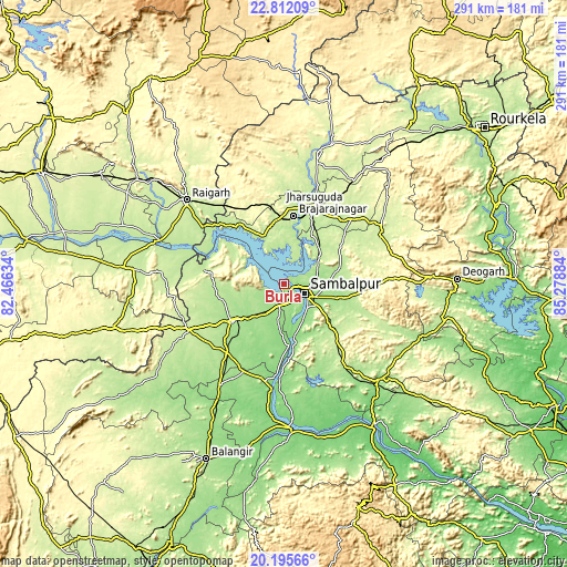 Topographic map of Burla