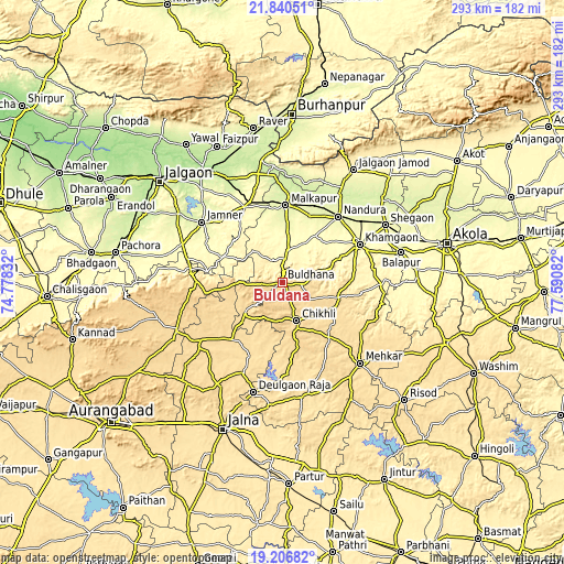 Topographic map of Buldāna