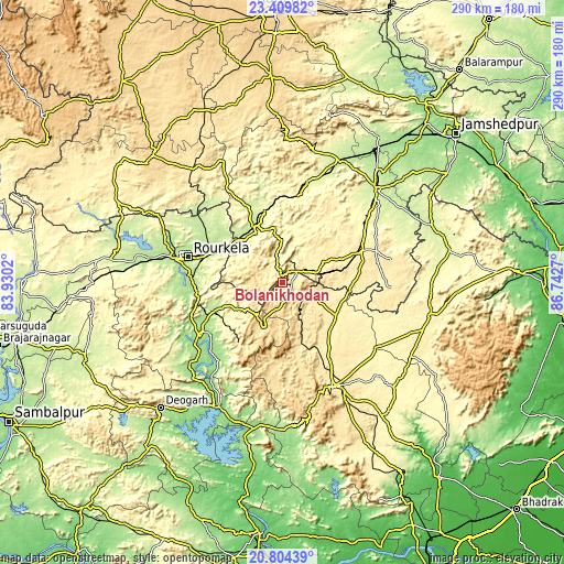 Topographic map of Bolānīkhodān