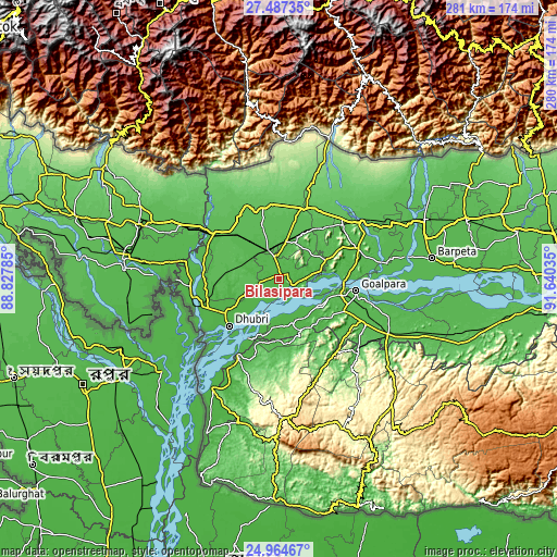 Topographic map of Bilāsipāra