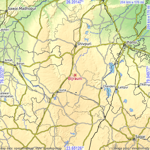 Topographic map of Bijrauni