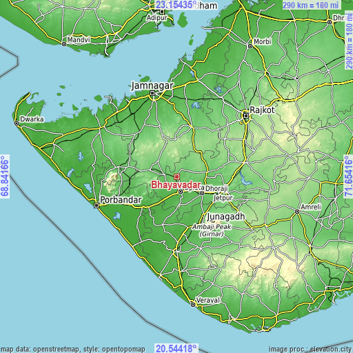 Topographic map of Bhāyāvadar