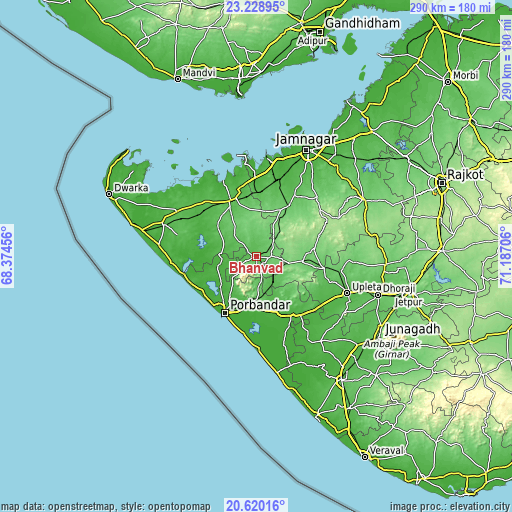 Topographic map of Bhānvad