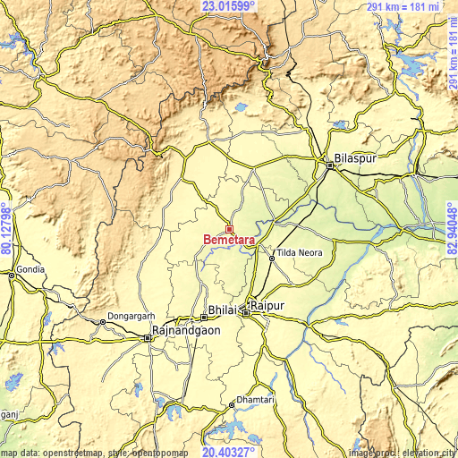 Topographic map of Bemetāra