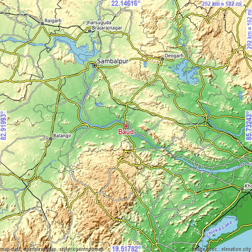 Topographic map of Baud