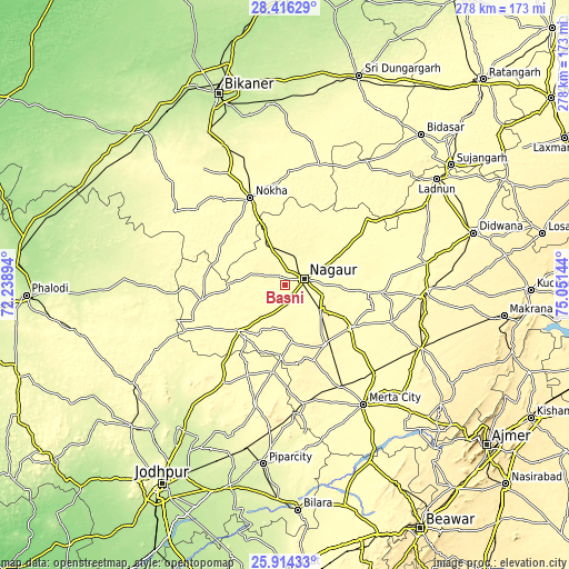 Topographic map of Basni