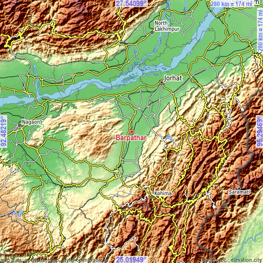 Topographic map of Barpathār