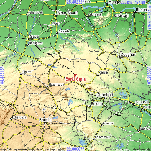 Topographic map of Barki Saria