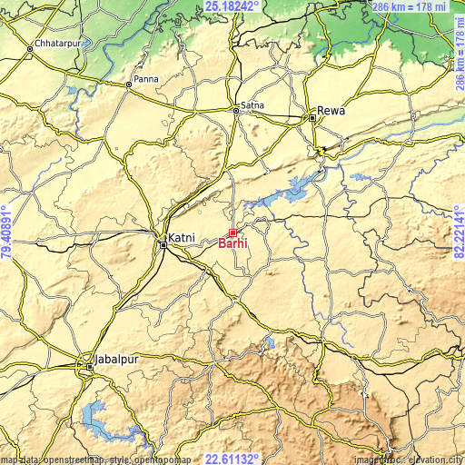 Topographic map of Barhi