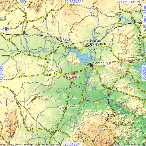Topographic map of Bargarh