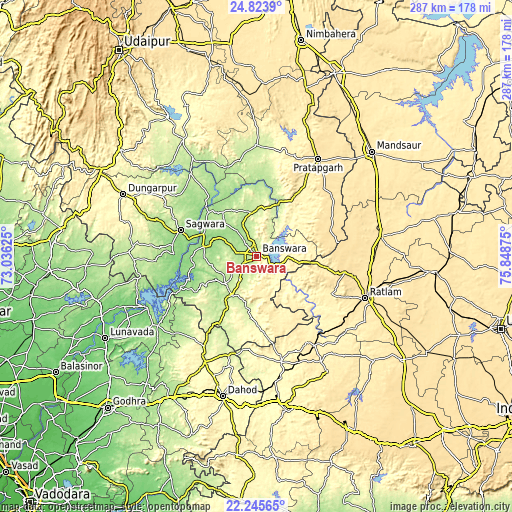 Topographic map of Bānswāra