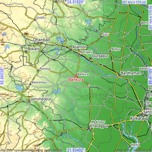 Topographic map of Bānkura