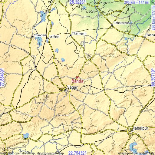 Topographic map of Banda