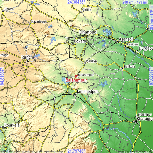 Topographic map of Balarāmpur