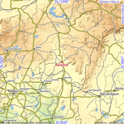 Topographic map of Bālāghāt