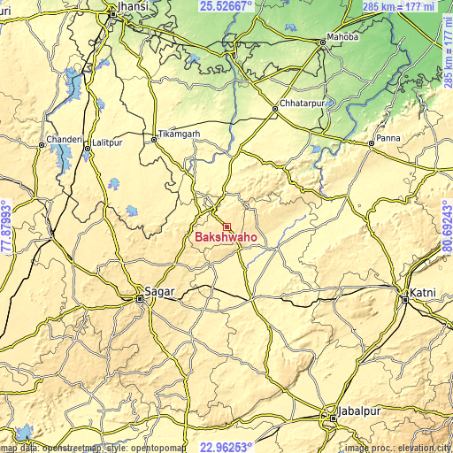 Topographic map of Bakshwāho