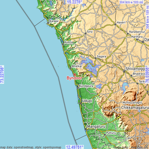 Topographic map of Byndoor