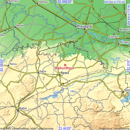 Topographic map of Baikunthpur