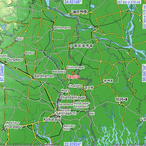 Topographic map of Bagulā