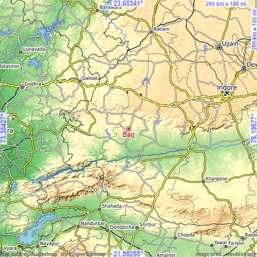 Topographic map of Bāg