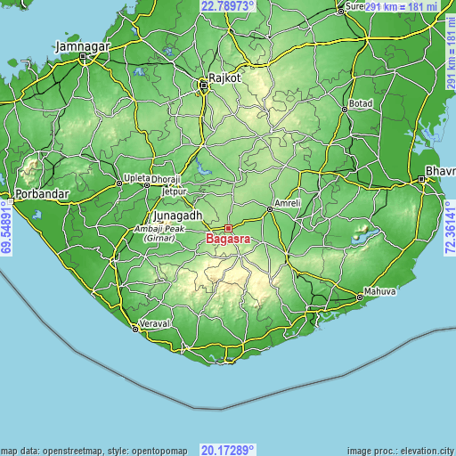 Topographic map of Bagasra