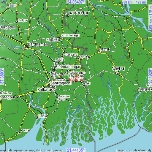 Topographic map of Badūria