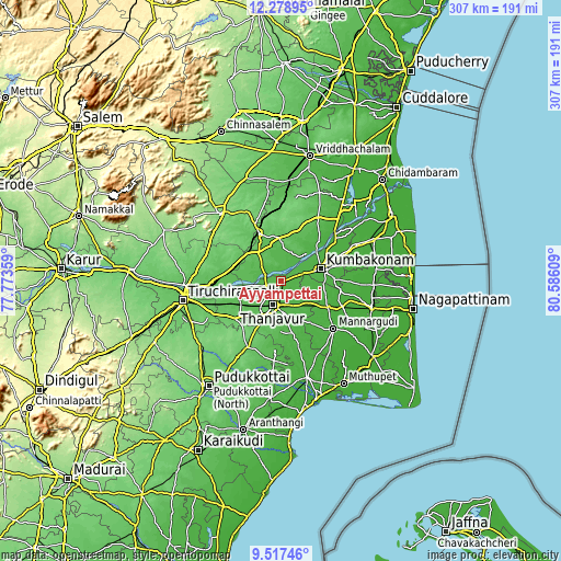 Topographic map of Ayyampettāi