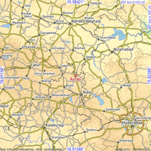 Topographic map of Aurād
