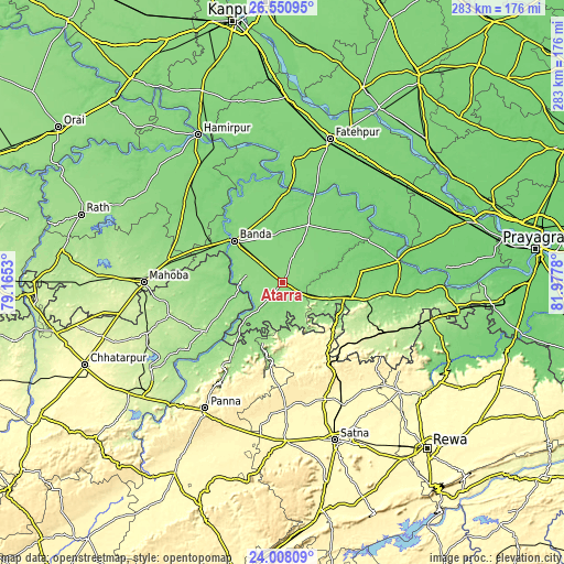 Topographic map of Atarra