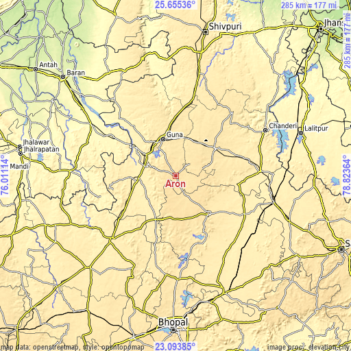 Topographic map of Āron