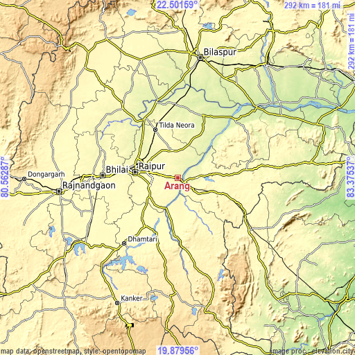 Topographic map of Arang
