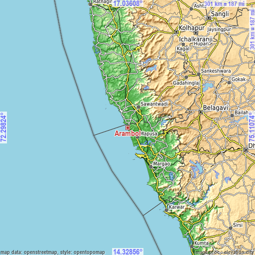 Topographic map of Arambol