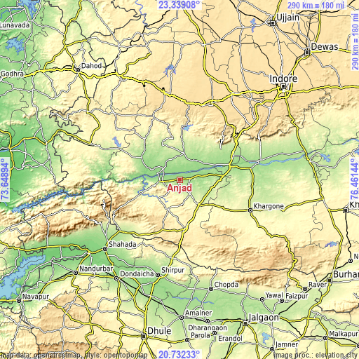 Topographic map of Anjad