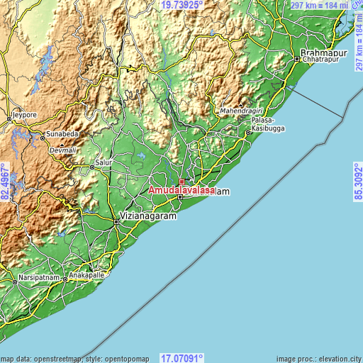 Topographic map of Amudālavalasa