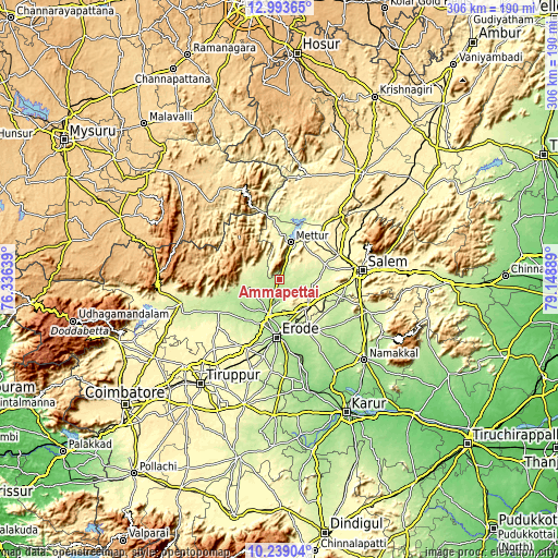 Topographic map of Ammāpettai