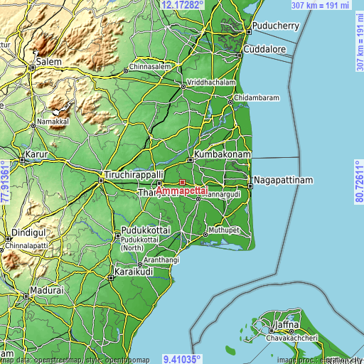 Topographic map of Ammāpettai