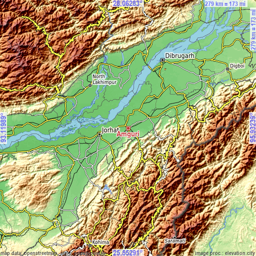 Topographic map of Amguri