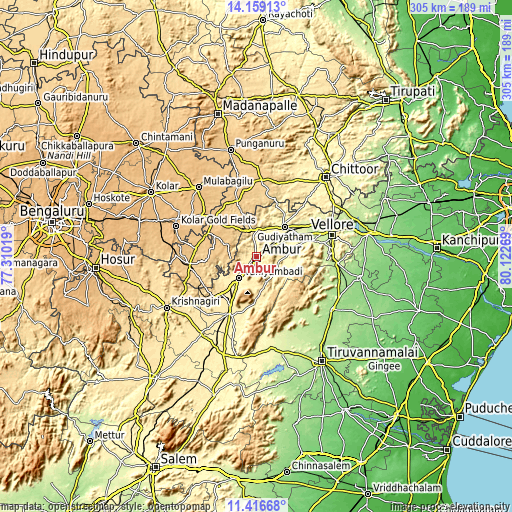 Topographic map of Ambur