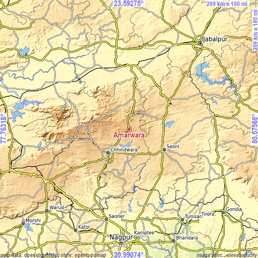 Topographic map of Amarwāra