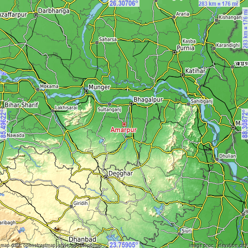 Topographic map of Amarpur